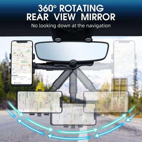 Spatro - Rotating and retractable phone holder for car