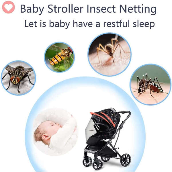 Meshily Mosquito Net for Baby Stroller | Breathable, Durable, and Lightweight Insect Protection Cover | Universal Fit for Strollers, Carriers, and Bassinets | Keeps Bugs Away for Safe Outdoor Walks